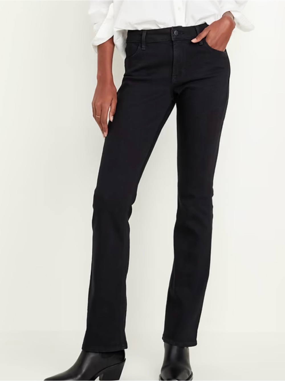 NEW Old Navy Mid-Rise Wow Boot Cut Denim Jeans size 12 black wash
